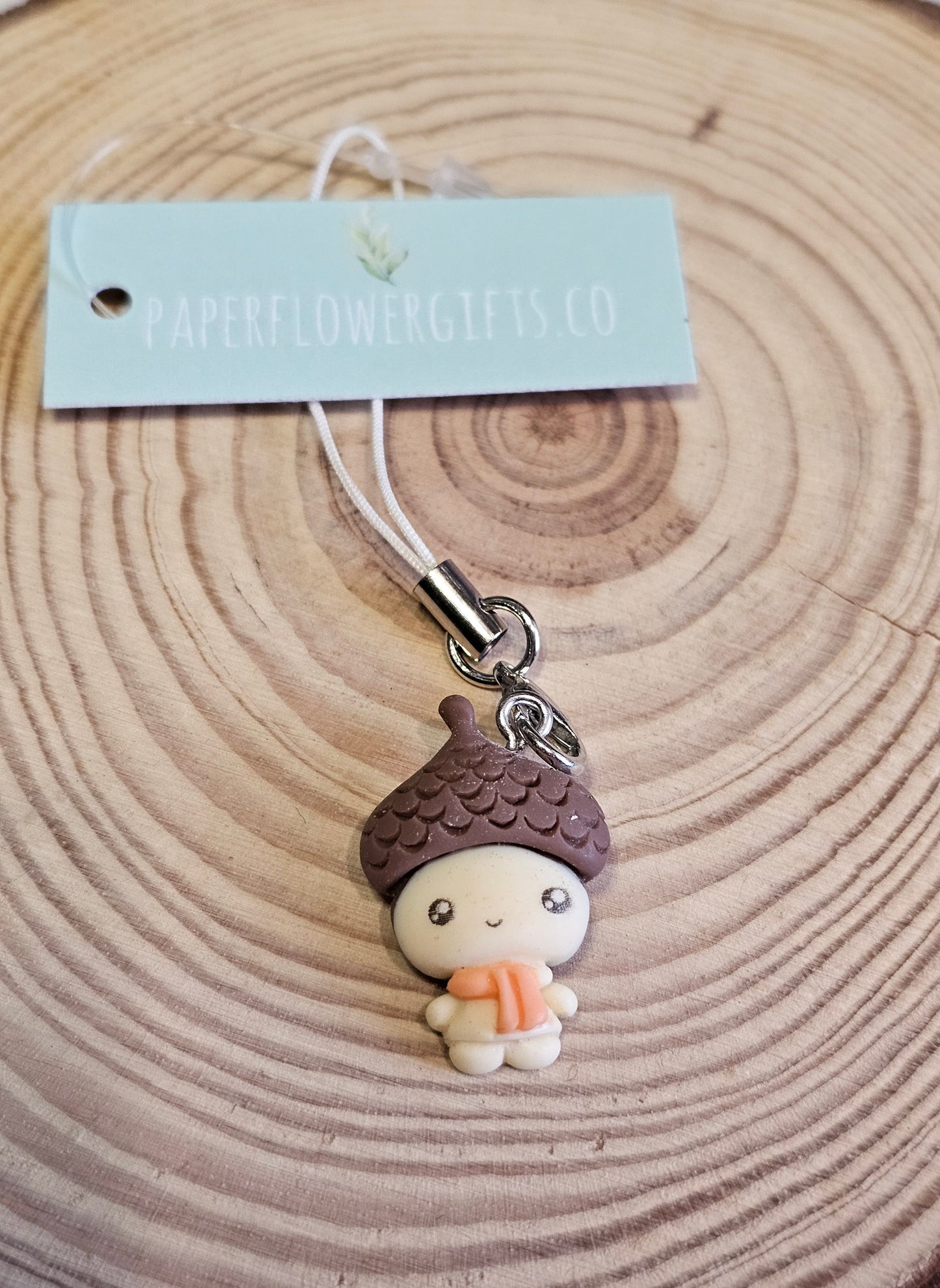 Cute kawaii acorn hat phone charms