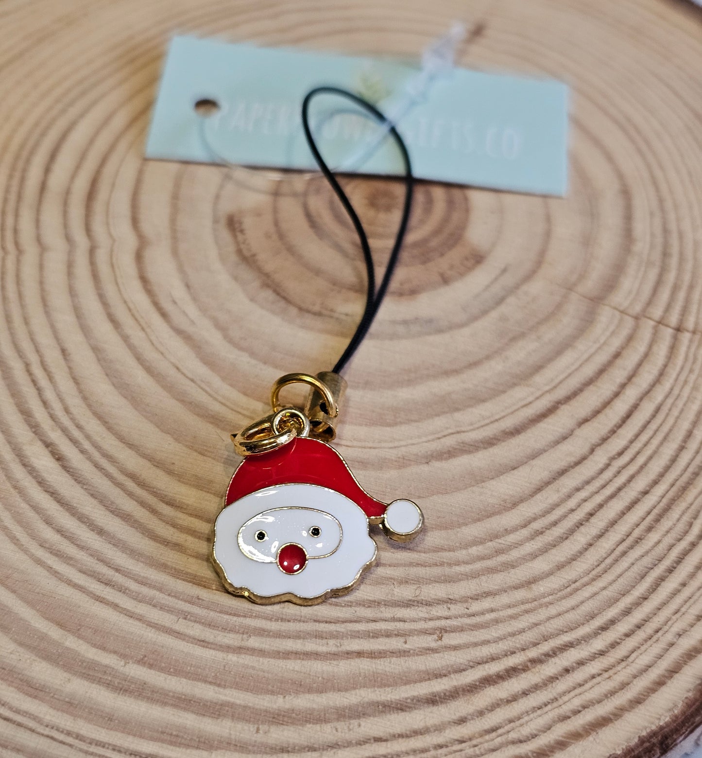 Santa face phone charms