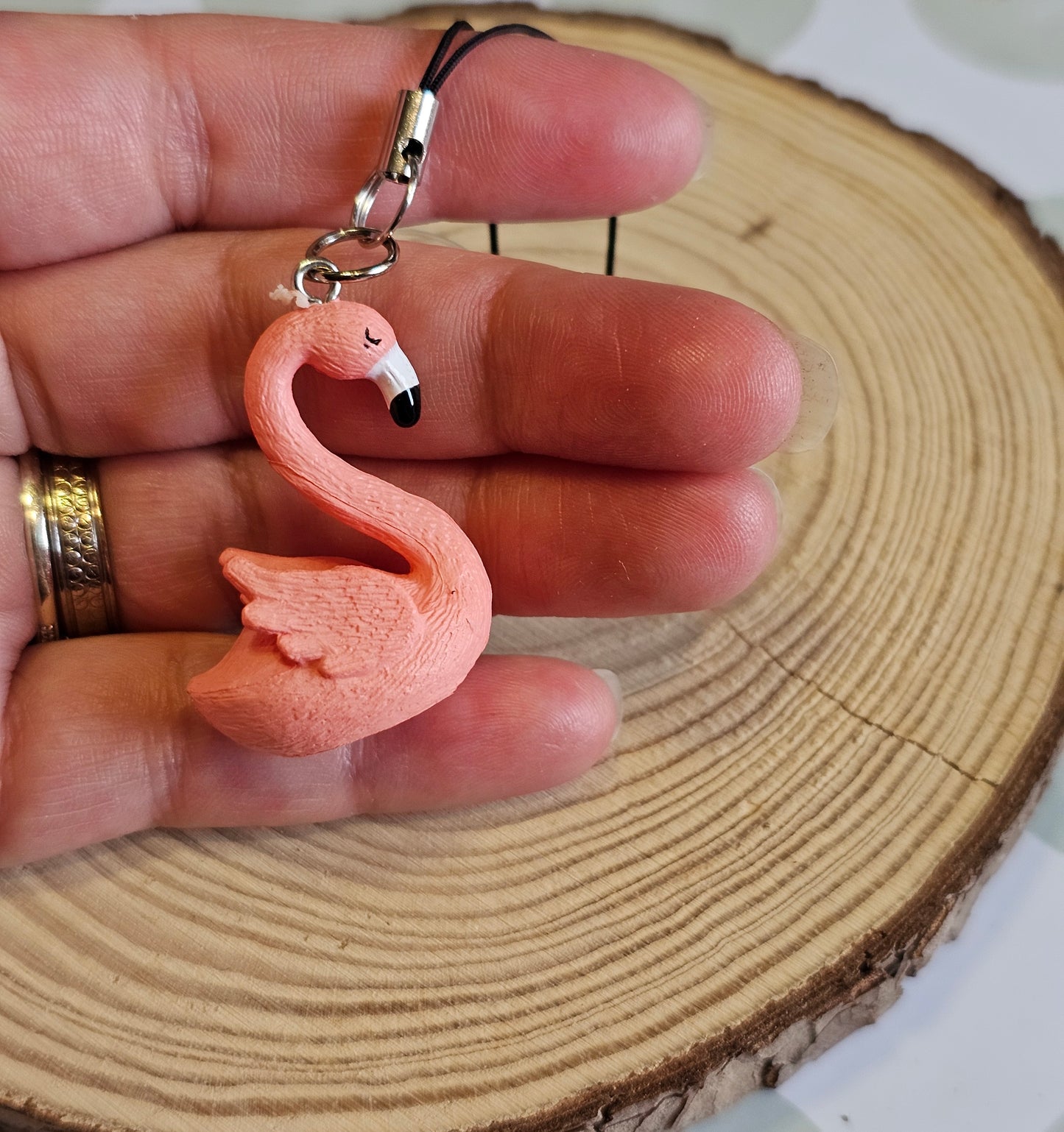 Flamingo phone charms