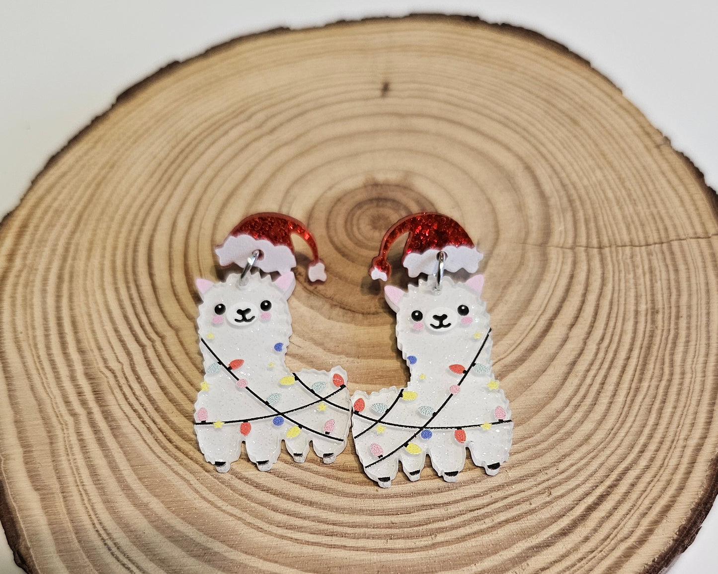 Llama Christmas earrings