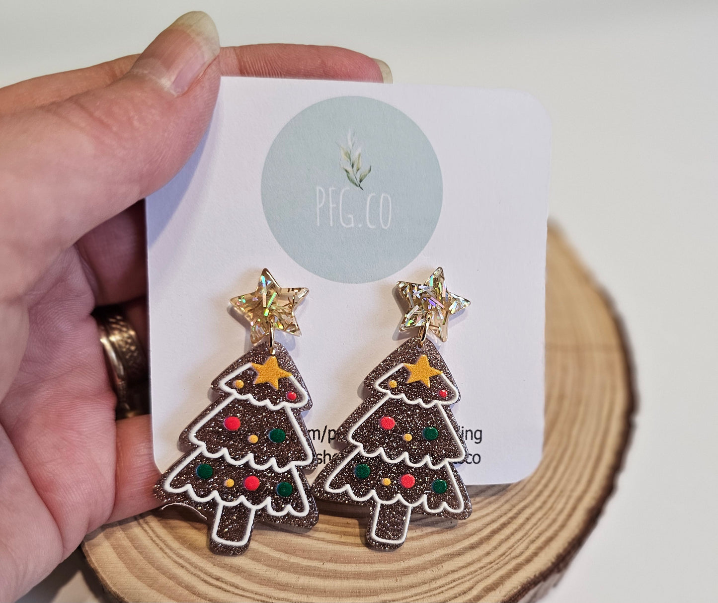 Christmas tree earrings