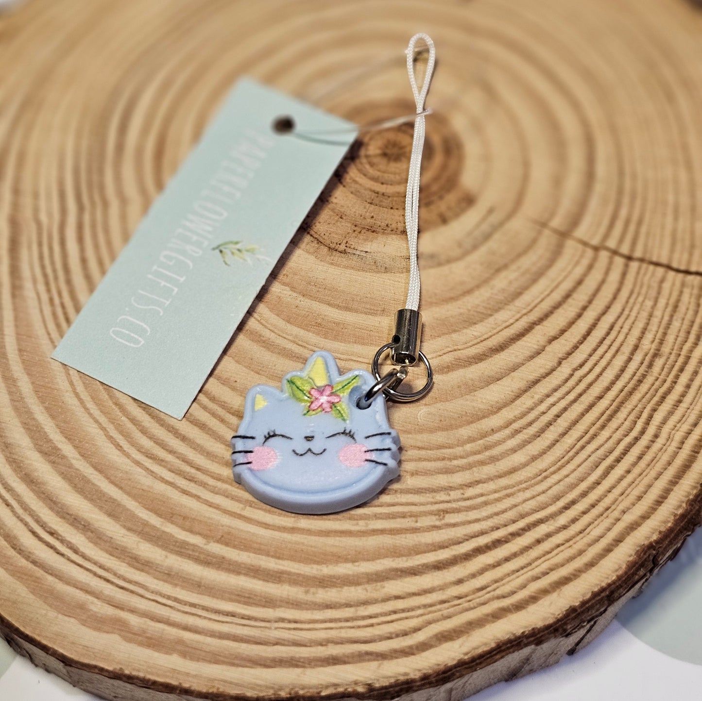 Blue caticorn phone charms