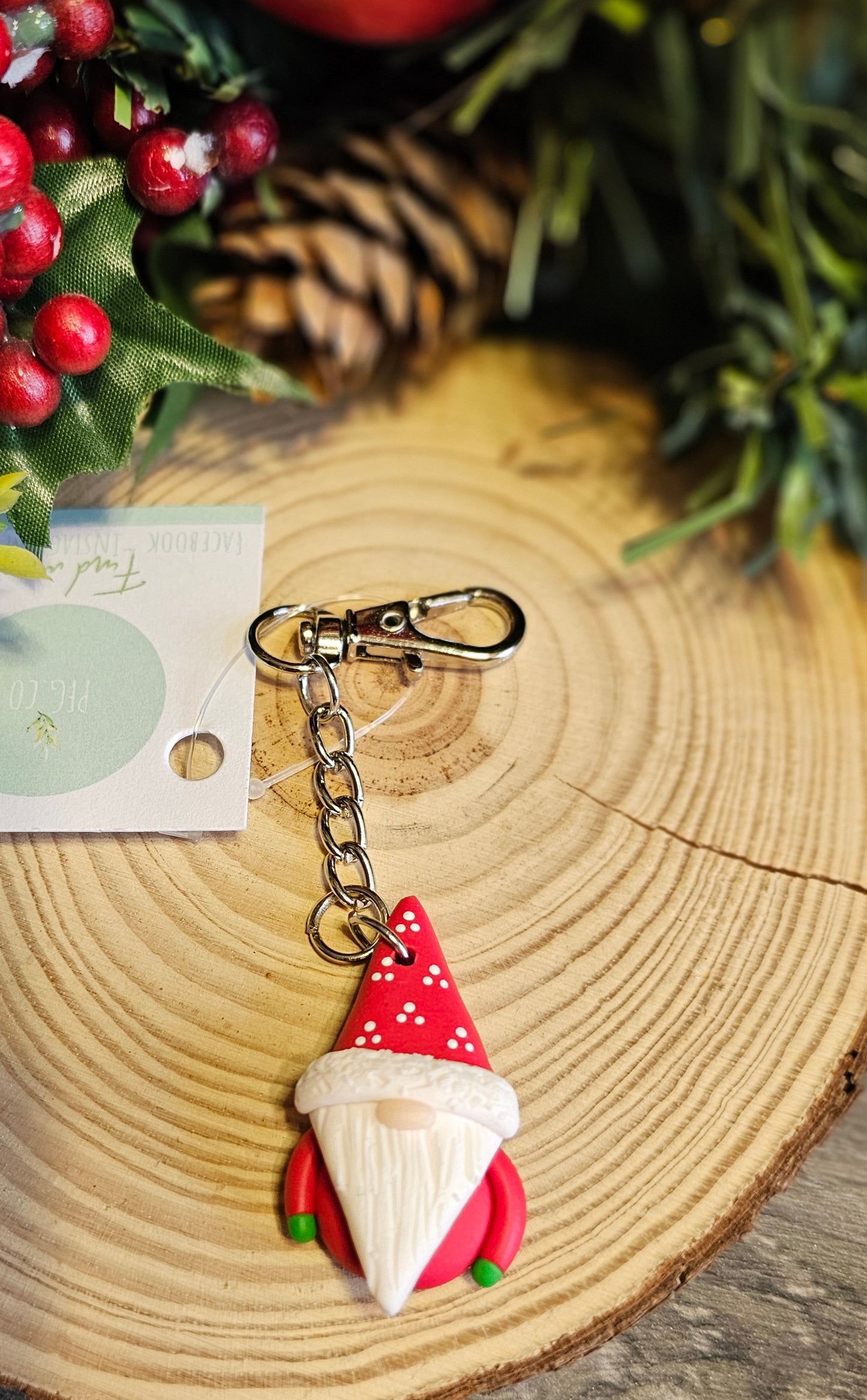 Red jumper Christmas Gonk key rings bag charms