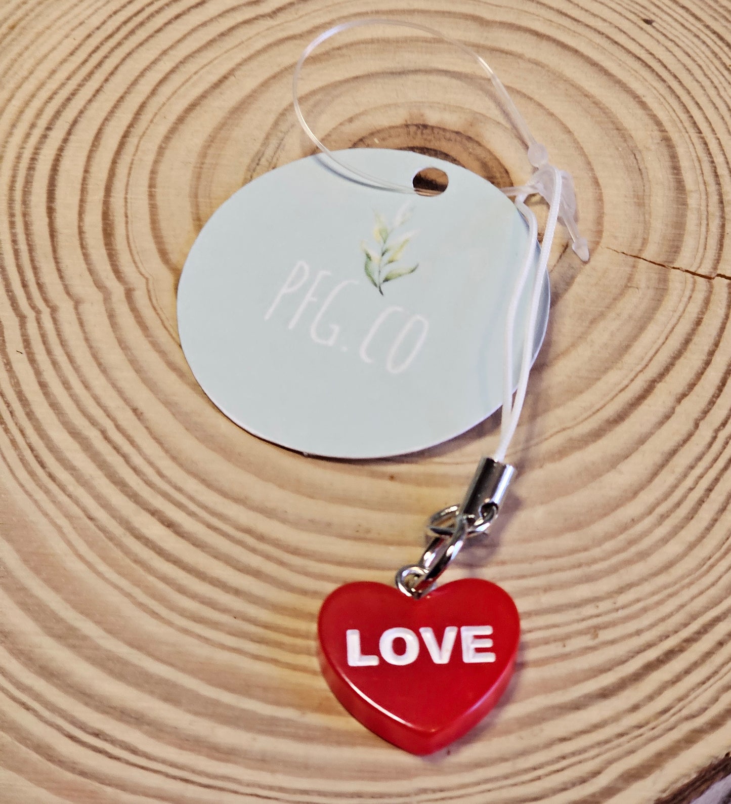 Cute red heart love phone charms