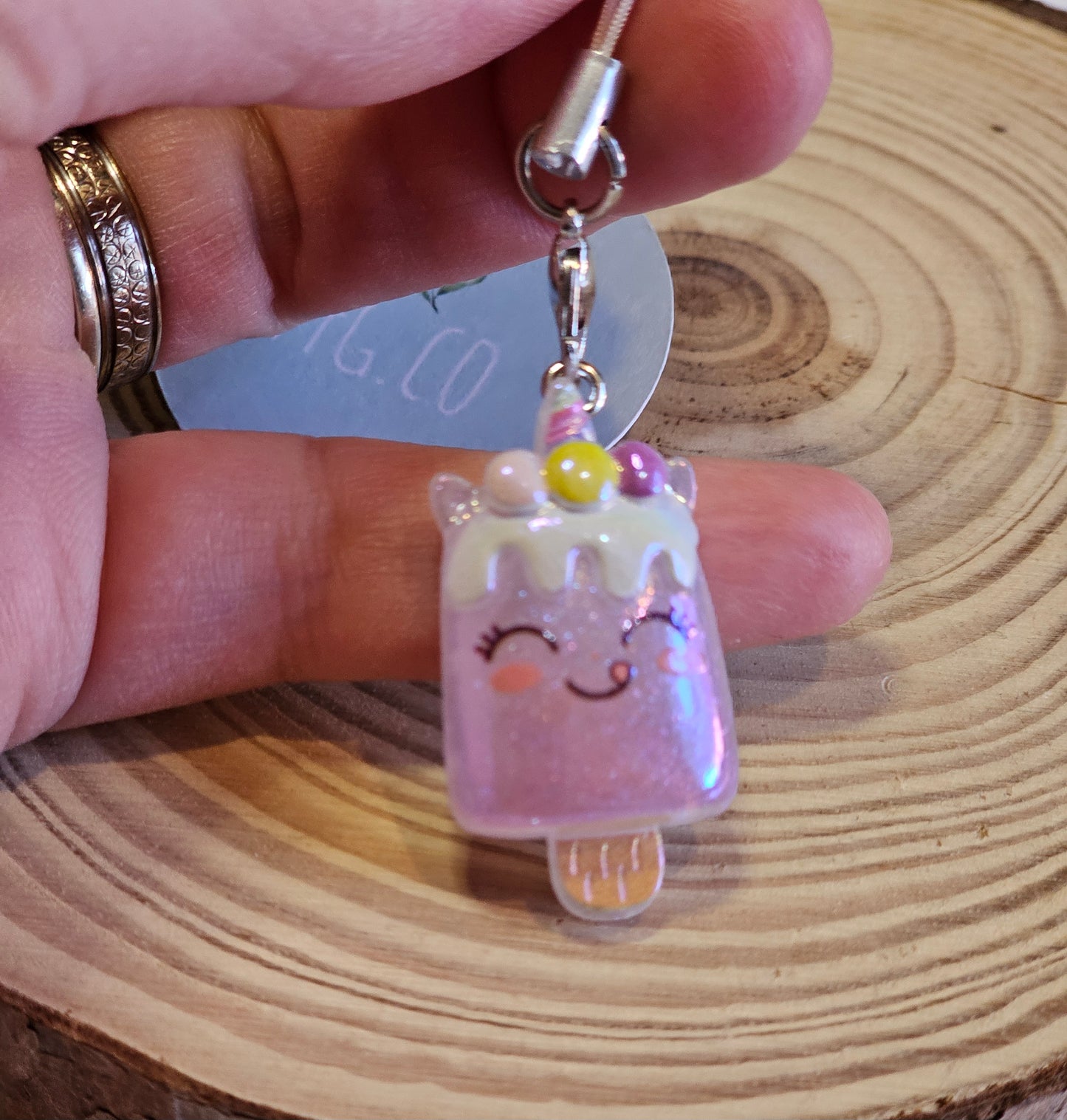 Unicorn ice lolly phone charms