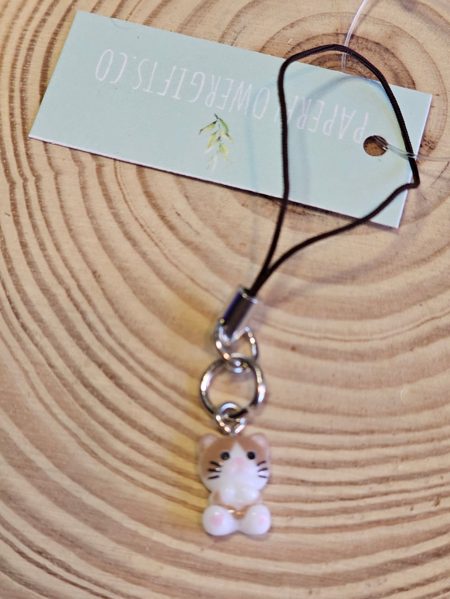 Cute tiny cat phone charms