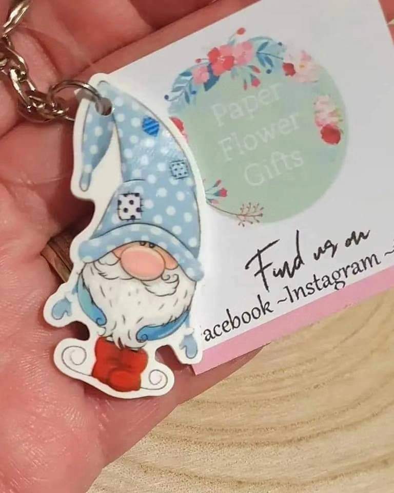 Blue hat Gonk key ring