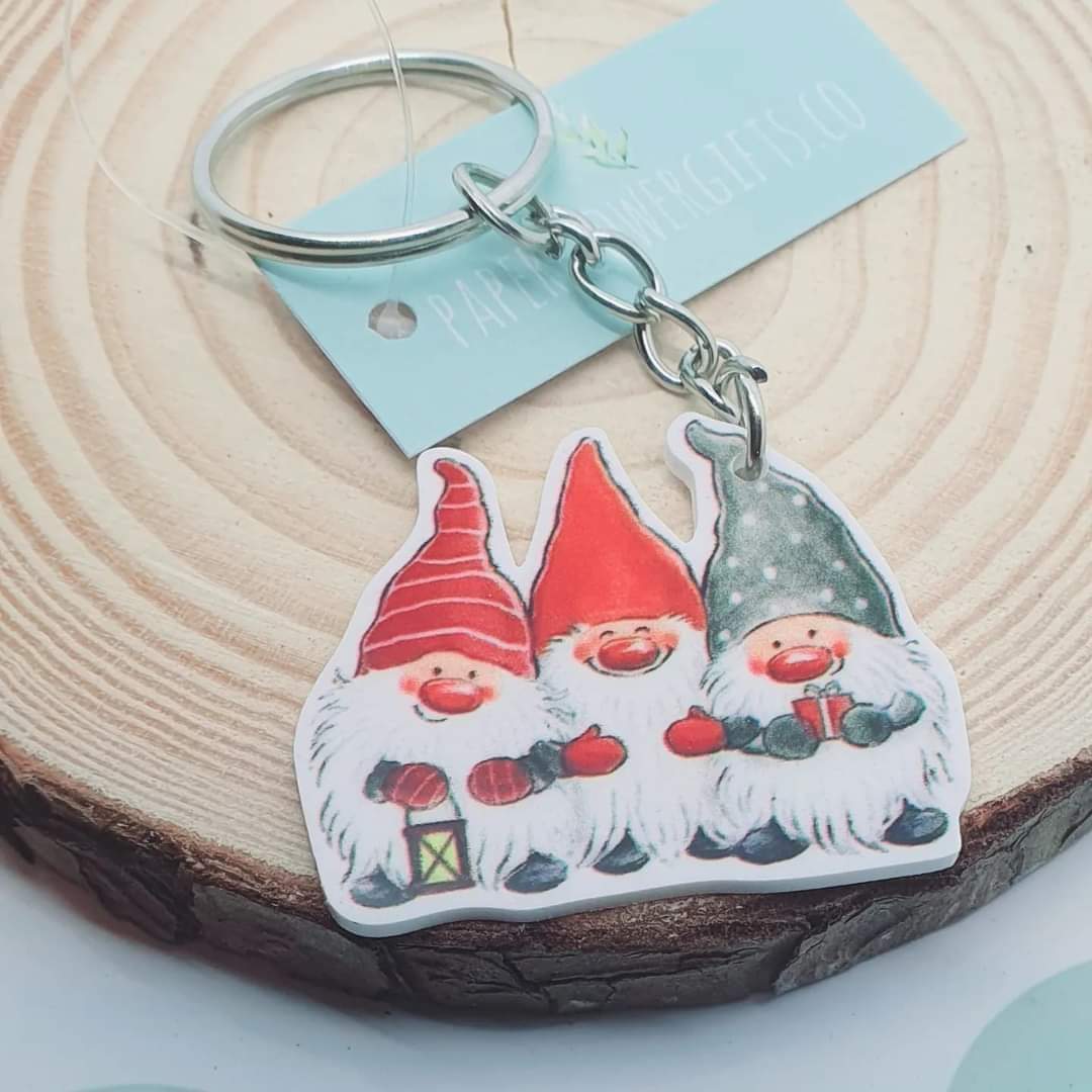 3 gonk Christmas key rings