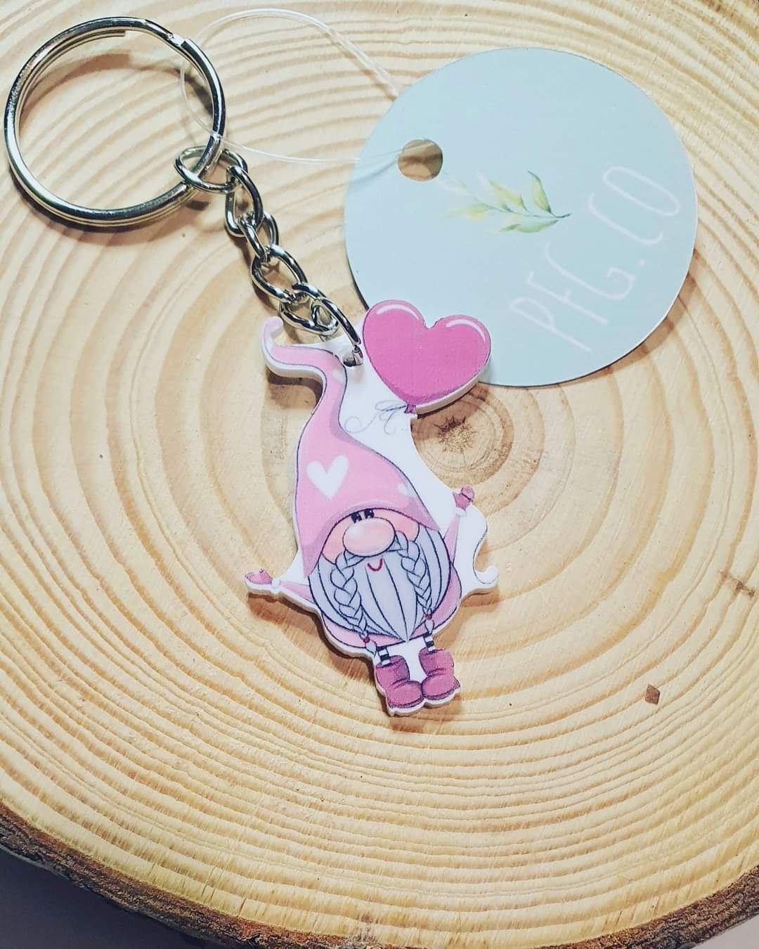 Pink balloon gonk key rings