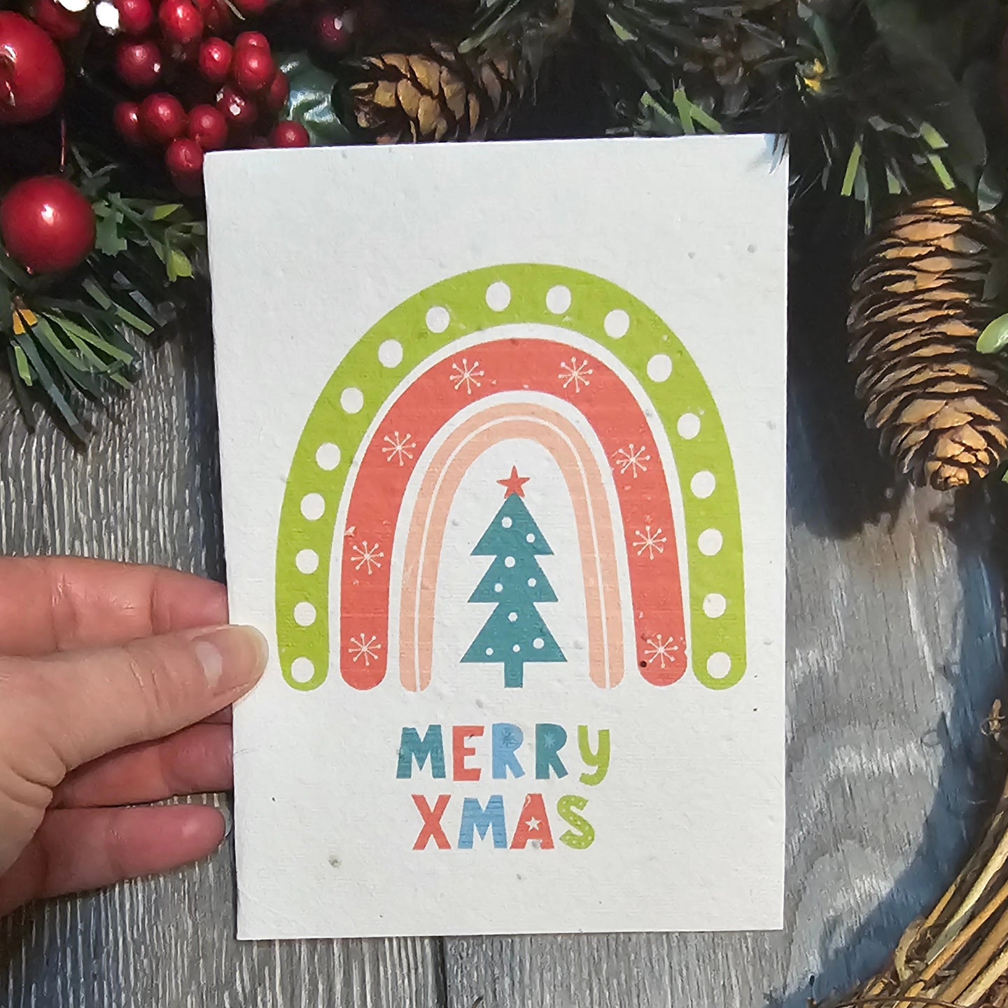 Wildflower seed rainbow Christmas cards