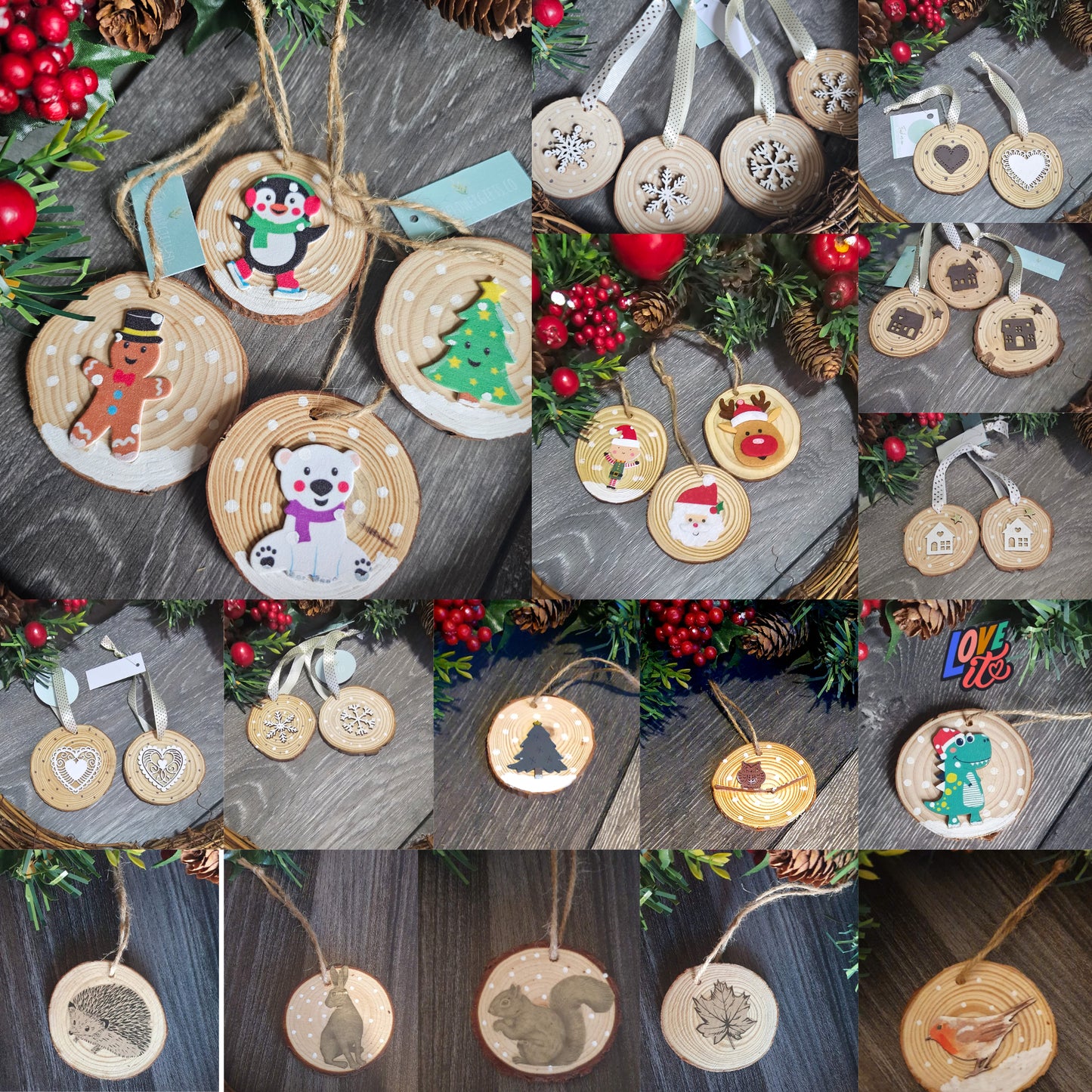 Random mix of 4 Christmas tree decoration
