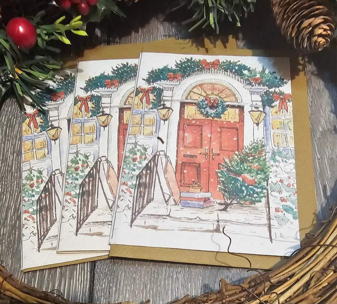 Christmas door design seed card's