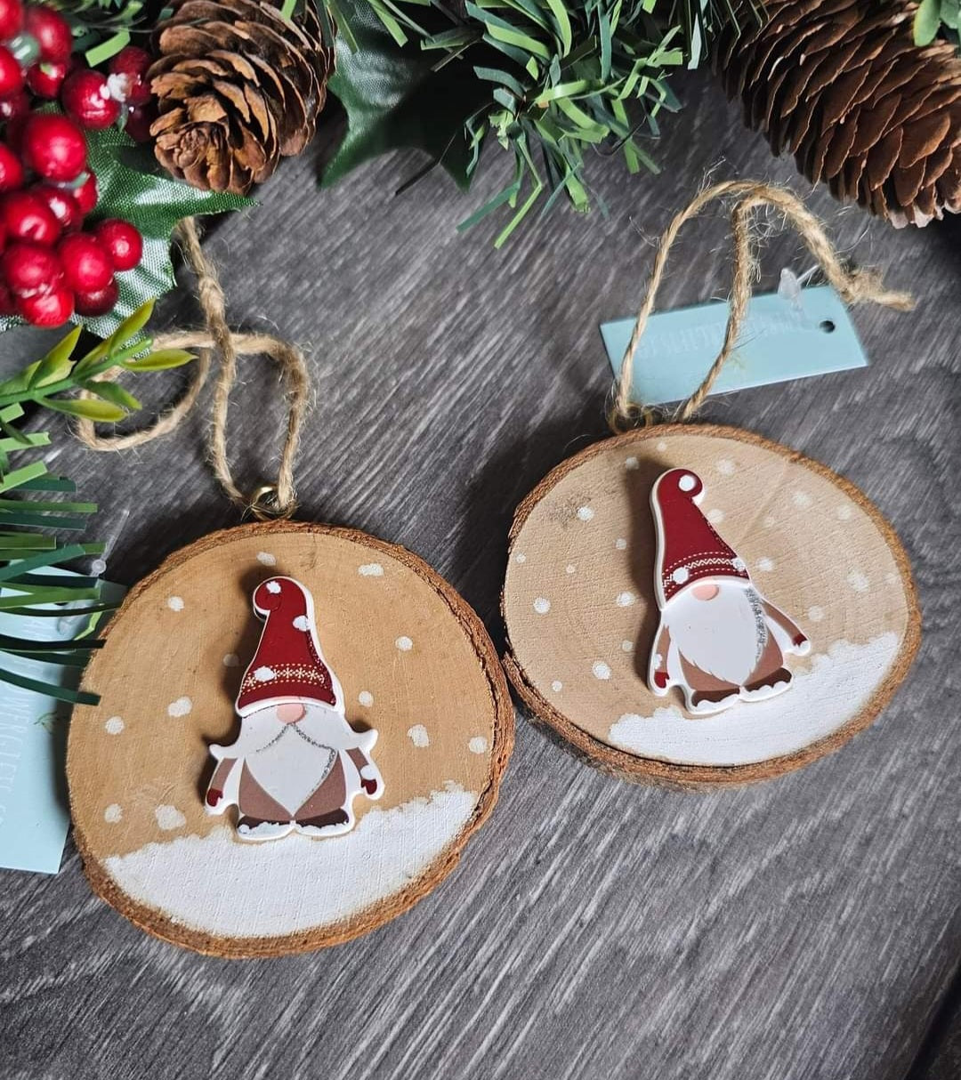 Wooden Christmas tree decoration gonk