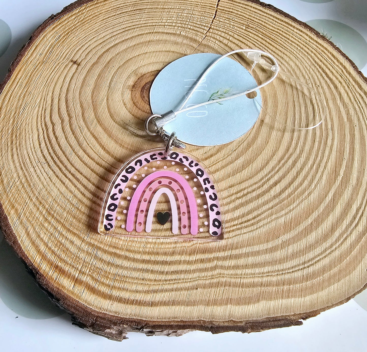 Animal print rainbow phone charms