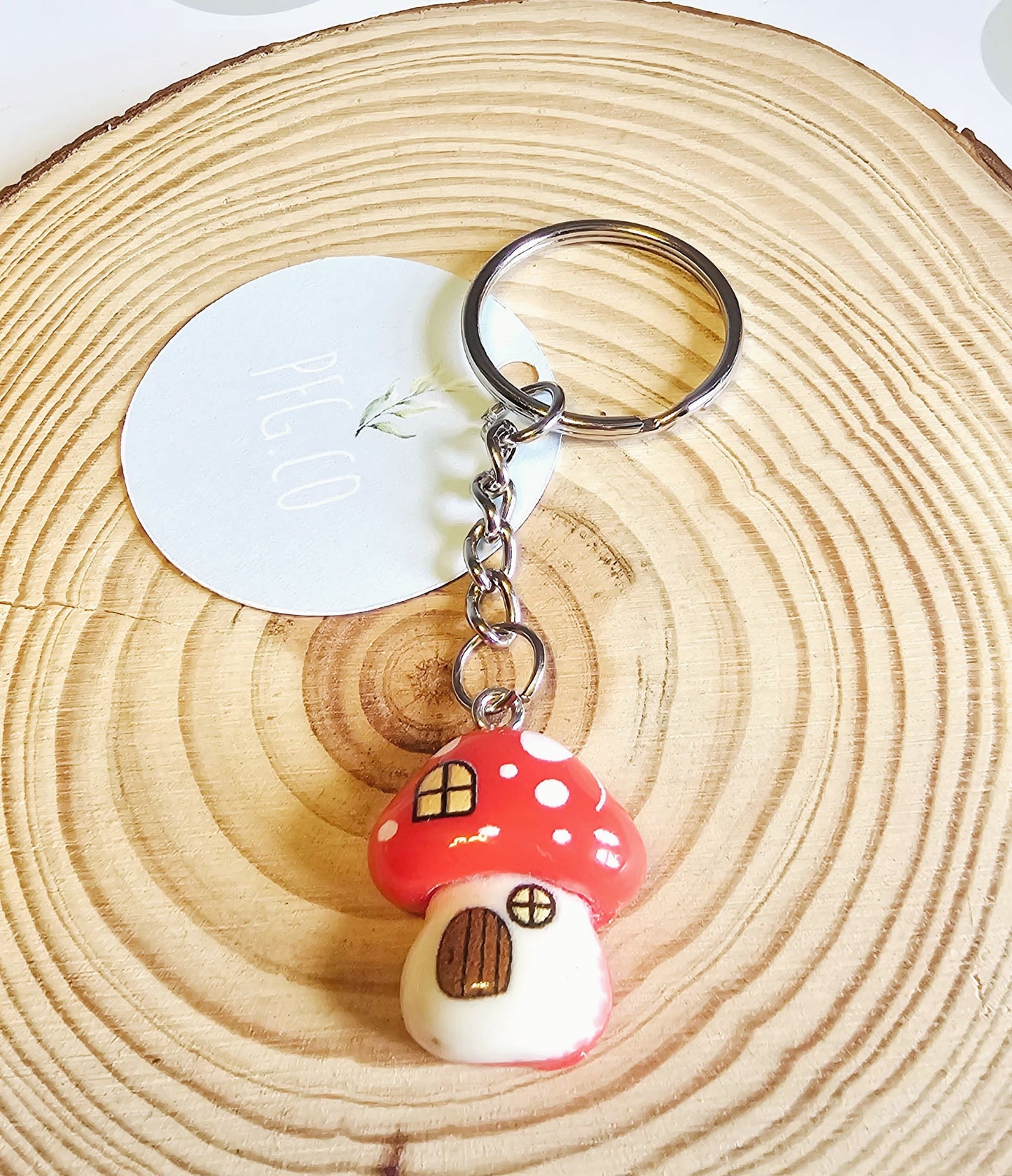 Toadstool house key ring