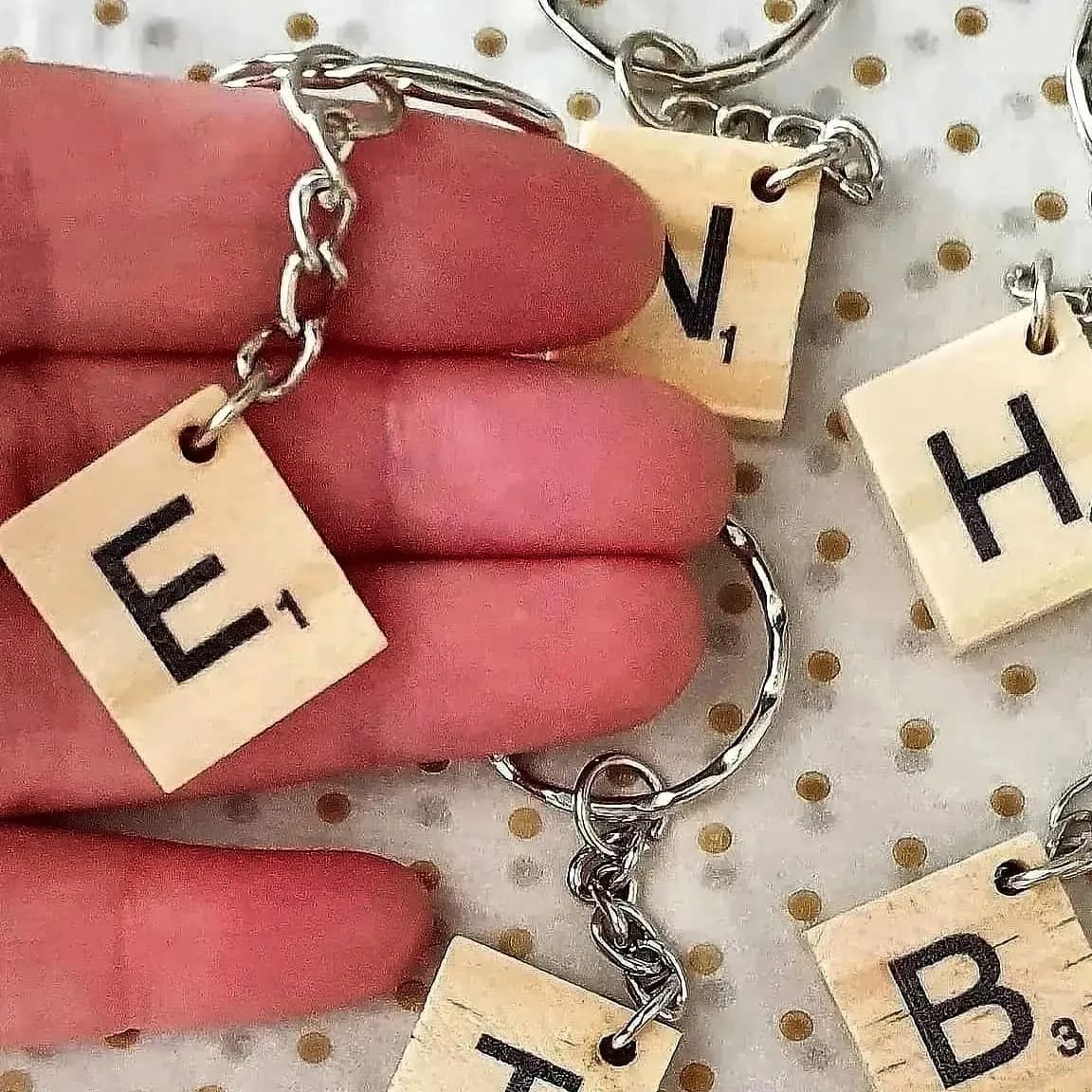 Letter B personalised key ring