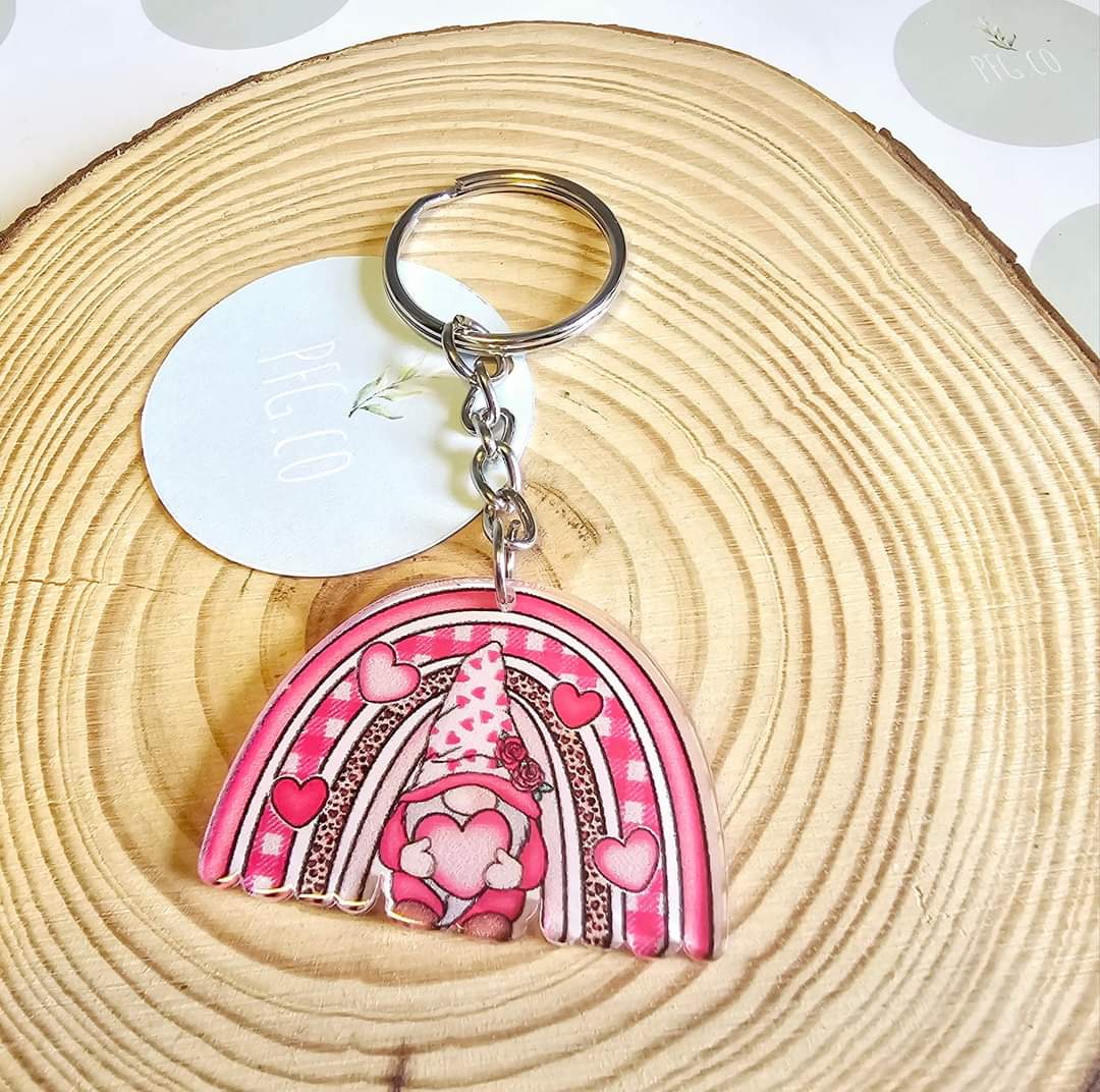 Gonk rainbow key rings