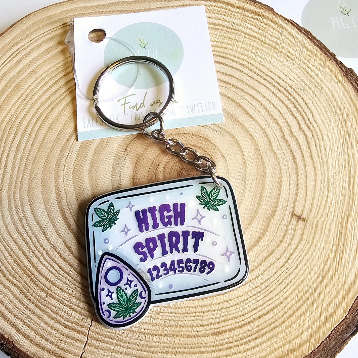 Ouija board & plant key rings