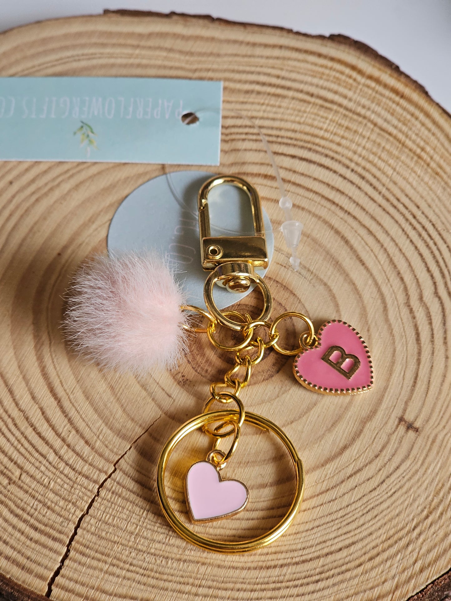 B Pink personalised bag charms