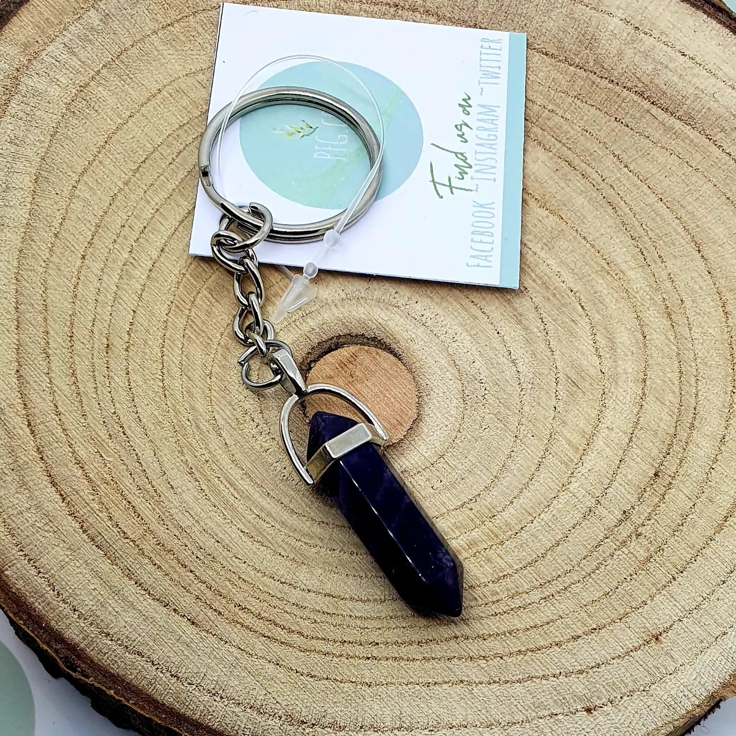 Crystal Amethyst key rings