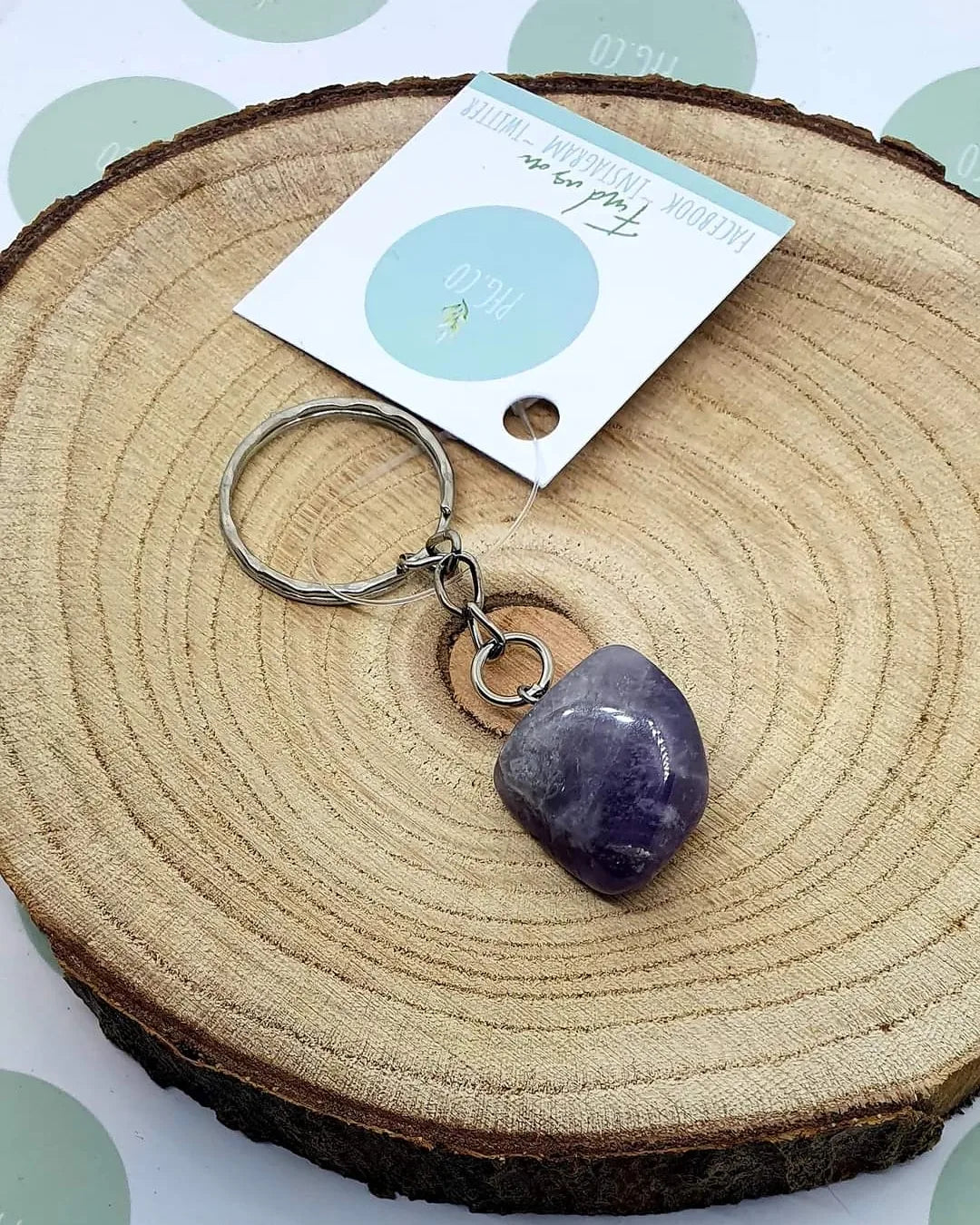 Amethyst stone key rings