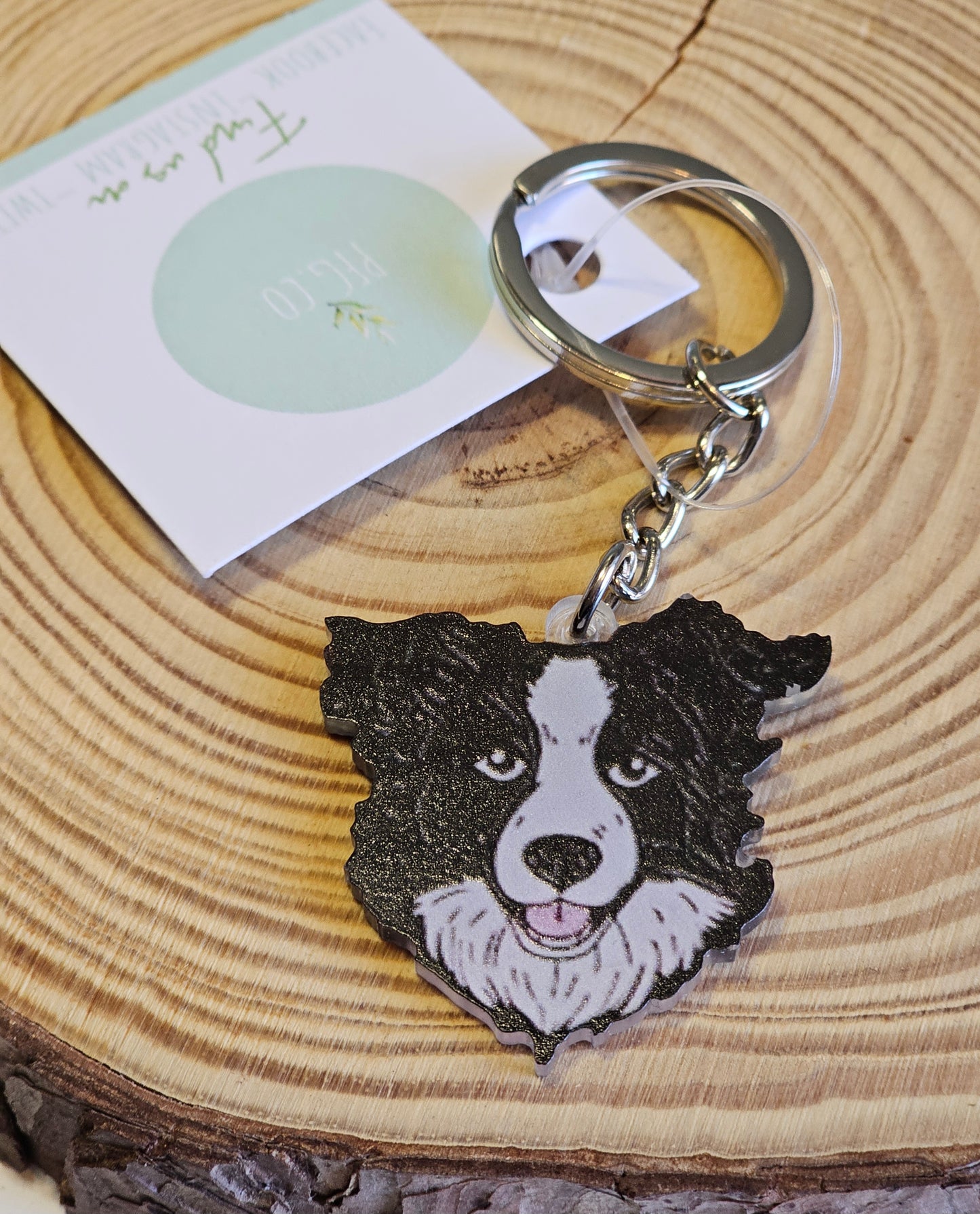 Border collie key rings