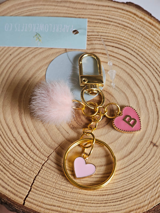 A Pink personalised bag charms